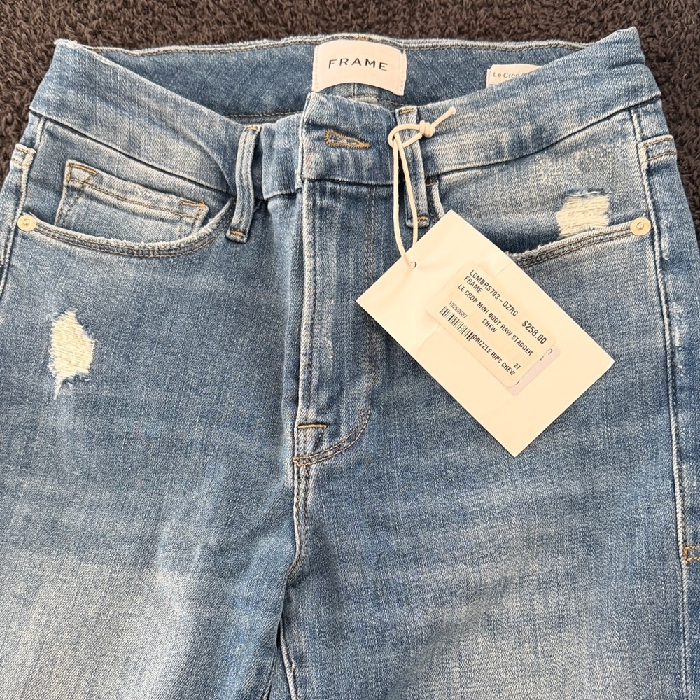 Frame Denim Light Blue Ripped Skinny Jeans
